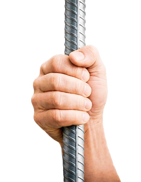 Steel rod hand